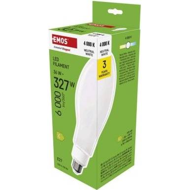 EMOS ZF5751 Glühfaden-LED-Lampe ED90 / E27 / 36 W (327 W) / 6000 lm / neutralweiß