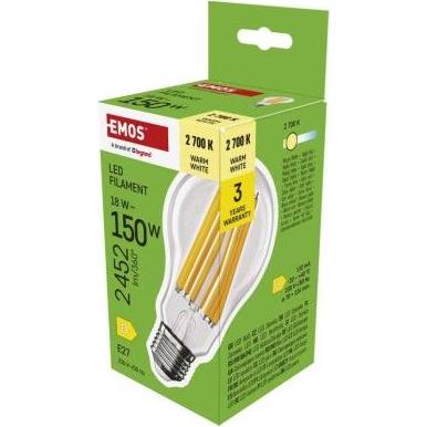 EMOS ZF5D82 LED bulb Filament A70 / E27 / 18 W (150 W) / 2452 lm / warm white