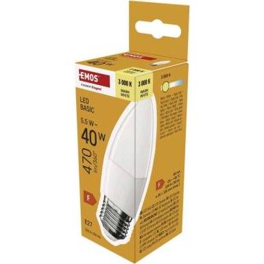 EMOS ZL4F22 LED-Lampe Basic Kerze / E27 / 5,5 W (40 W) / 470 lm / warmweiß