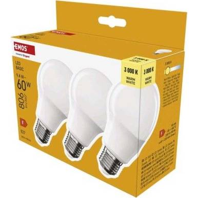 EMOS ZL5F42.3 LED bulb Basic A60 / E27 / 9,4 W (60 W) / 806 lm / warm white