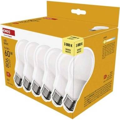 EMOS ZL5F42.6 LED žárovka Basic A60 / E27 / 9,4 W (60 W) / 806 lm / teplá bílá