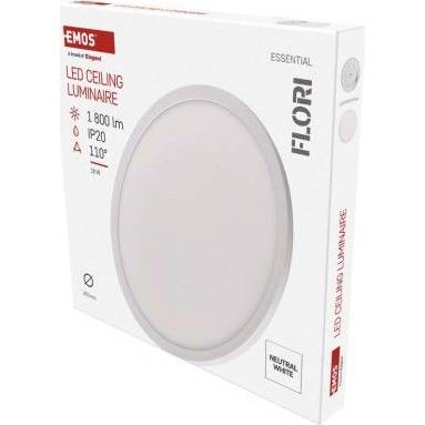 EMOS ZM1400 LED přisazené svítidlo FLORI kruhové, bílé, 18W, neutrální bílá