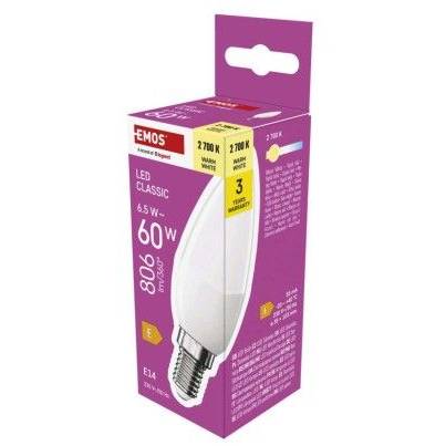 EMOS ZQ3E41 LED bulb Classic candle / E14 / 6,5 W (60 W) / 806 lm / warm white