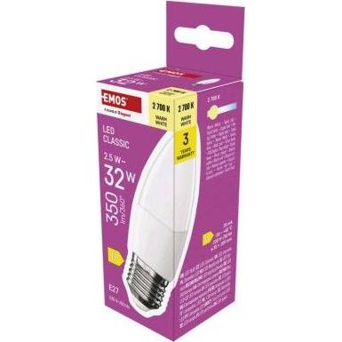 EMOS ZQ4D11 Klasická LED žiarovka / E27 / 2,5 W (32 W) / 350 lm / teplá biela