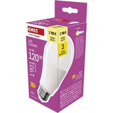 EMOS ZQ5E71 LED žárovka Classic A70 / E27 / 16 W (120 W) / 1901 lm / teplá bílá