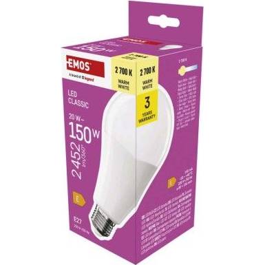 EMOS ZQ5E81 LED bulb Classic A80 / E27 / 20 W (150 W) / 2452 lm / warm white