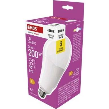 EMOS ZQ5E93 Klasická LED žiarovka A95 / E27 / 28 W (200 W) / 3452 lm / neutrálna biela