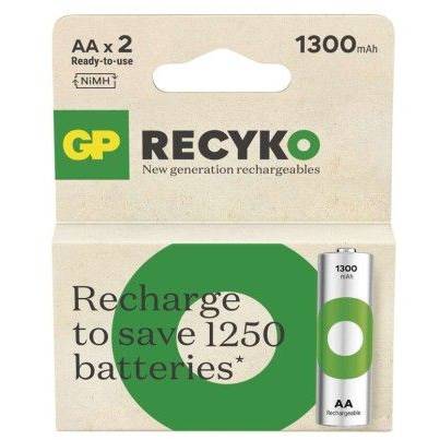 GP B25232 Wiederaufladbare Batterie GP ReCyko 1300 AA (HR6)