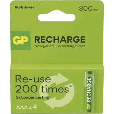 GP B27184 Rechargeable batteries GP Recharge 800 AAA (HR03) 4pcs