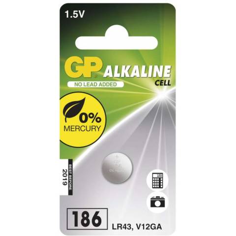 GP Batteries B13861 Alkalická gombíková batéria GP LR43 (186F), blister