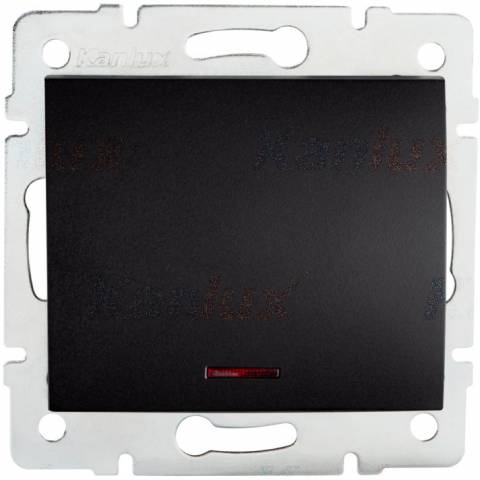 Kanlux 33622 LOGI Jednopólový vypínač s LED diódou - čierny matný