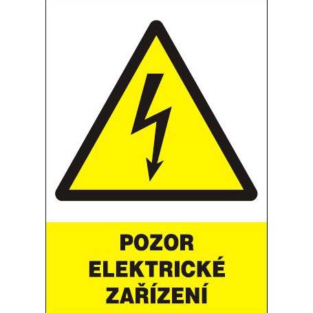 Tabulka 1 Pozor elektrické zařízení