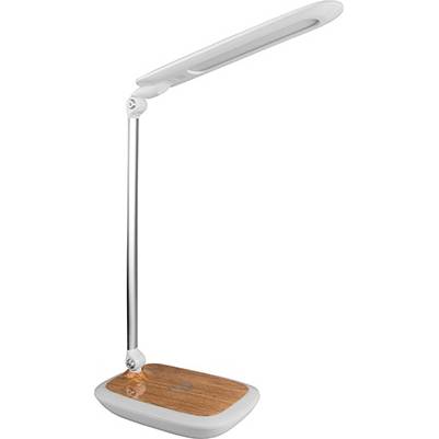 Panlux PN15300015 LED-Tischleuchte DIPLOMAT mit integriertem kabellosen Ladegerät, helles Holz