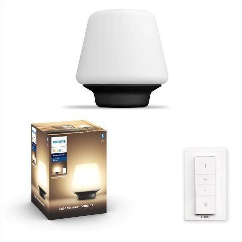 Philips 40801/30/P6 Hue Wellness LAMP LED stolná lampa E27 9,5W 806lm 2200-6500K, biela/čierna BT
