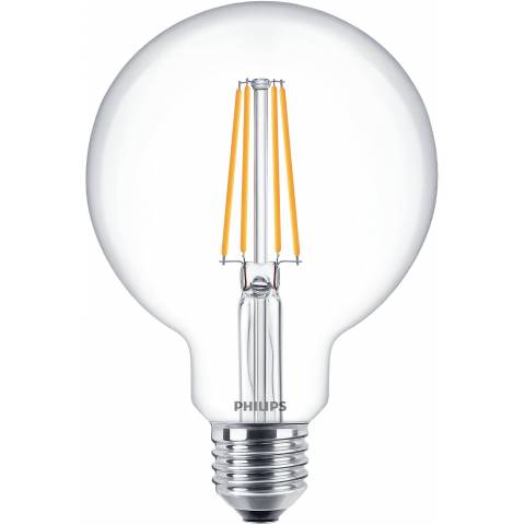 LED E27 baňka čirá náhrada 60W žárovky spotřeba 8W barva 2700°K nestmívatelné
