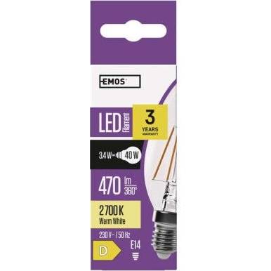 EMOS Lighting ZF3220 LED žárovka Filament Candle 3,4W E14 teplá bílá